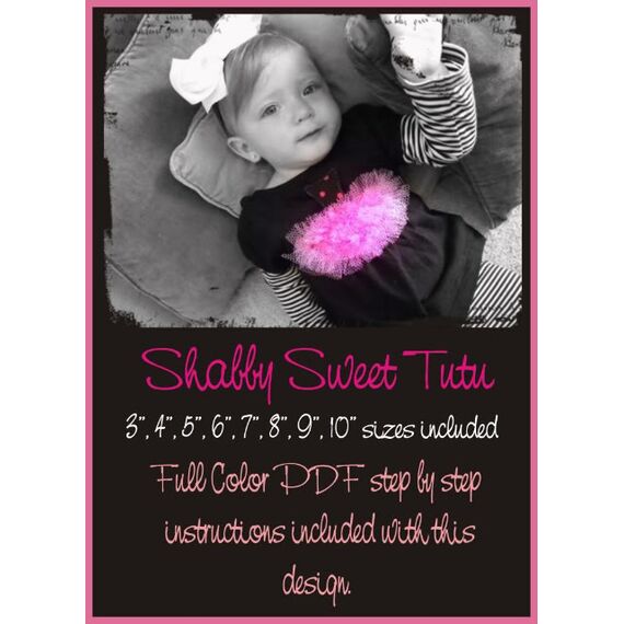 Shabby Sweet Ruched Tutu Applique, 2 image