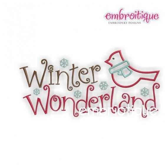 Winter Wonderland Curly Bird Holiday with Snowflakes
