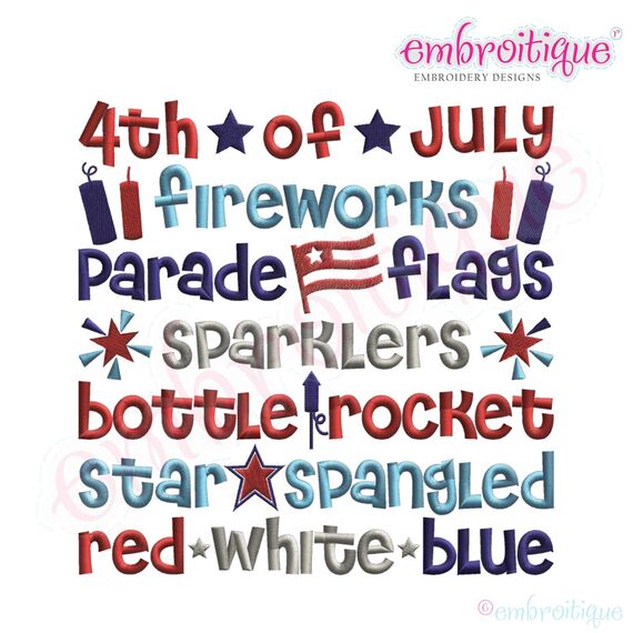 4th of July Word Block