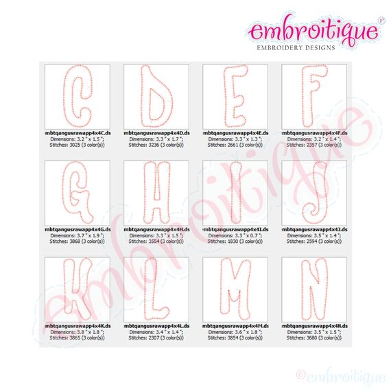 Angus Raw Edge Applique Monogram Set