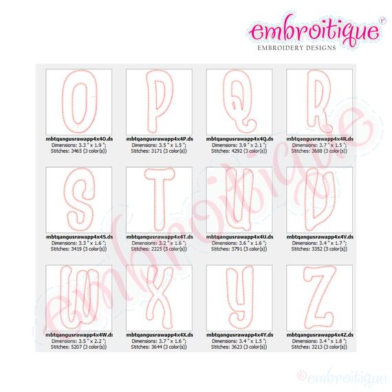 Angus Raw Edge Applique Monogram Set