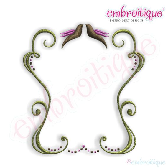 Blissful Doves Vintage Font Frame, 2 image