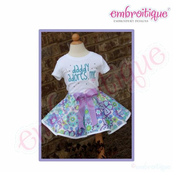 Daddy Adores Me Embroidery Design, 2 image