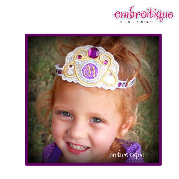 Dazzling Diadem Monogram Princess Tiara - in the hoop, 2 image