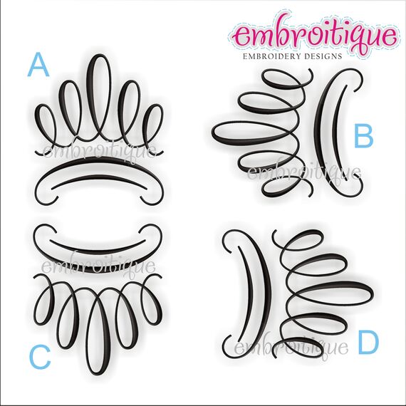 Flourish 1 Accent Embroidery Design, 2 image