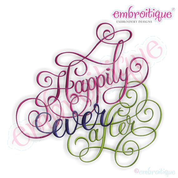 Happily Ever After Calligraphy Wedding Script Design