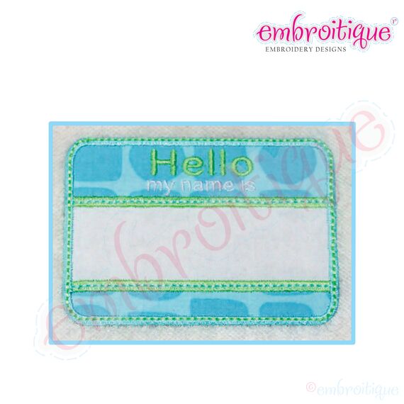 Hello my name is Sticker Badge Applique, 2 image
