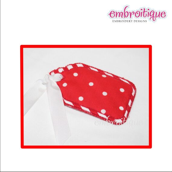 Scalloped Rectangle Gift Tag - Bag Tag - PDF Instructions Included, 2 image