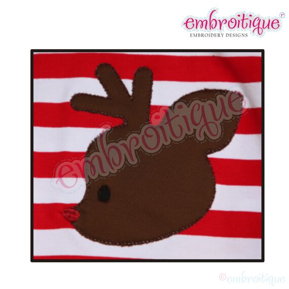 Vintage Reindeer Silhouette Raw Edge Applique, 2 image