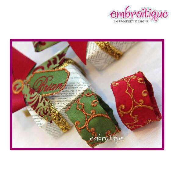 Double Scalloped Edge Gift tag - Place setting - Bonus "Blessings" and "Thanks" tags included