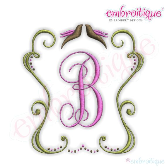 Blissful Doves Vintage Font Frame