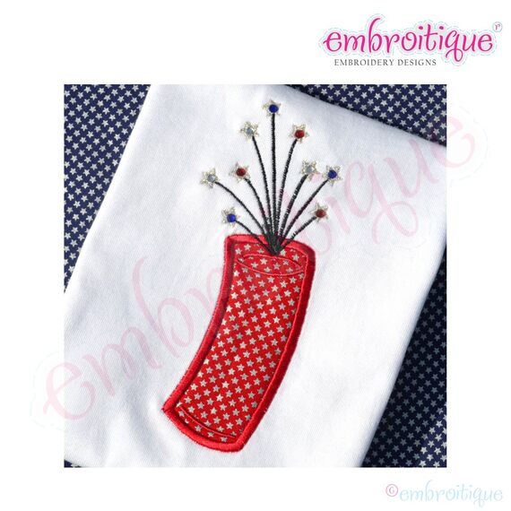 Bursting Firecracker 4th of July Applique