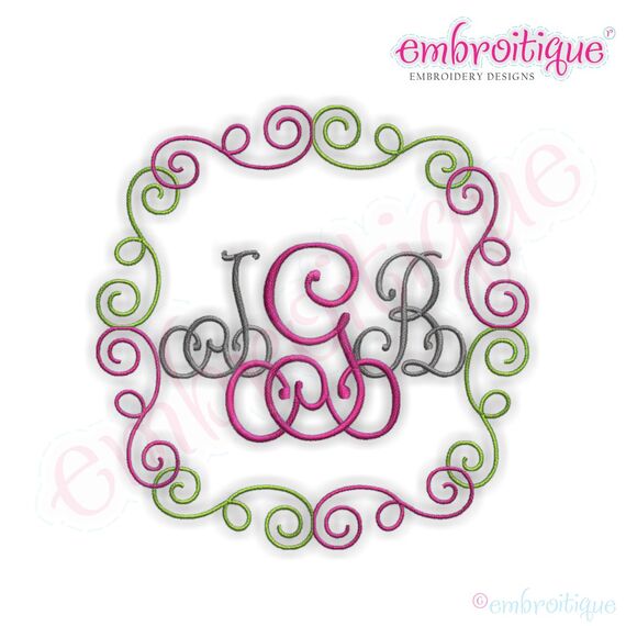 Carol Scroll Monogram Font Frame