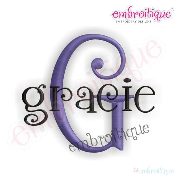 Gracie Embroidery Monogram Font Alphabet Set