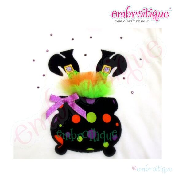 Halloween Wonky Witch Feet Cauldron Tutu - with instructions