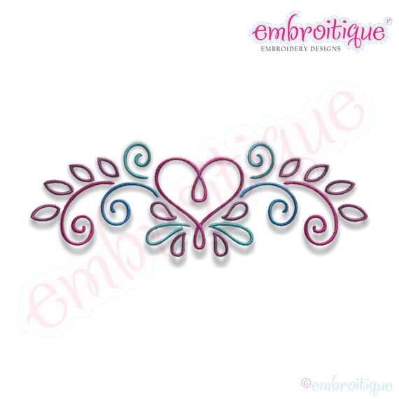Jacobean Heart Flourish Accent