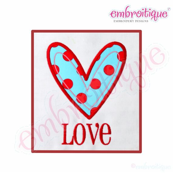 Love with Applique Heart - Valentine's Day