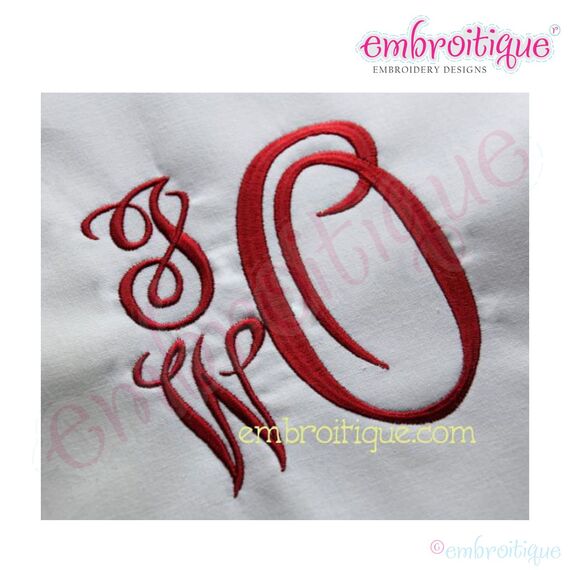 Oakley Fancy Scroll Vine Script Monogram Set - 4", 5", 6"