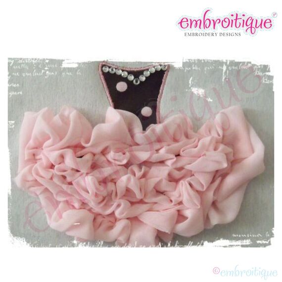 Shabby Sweet Ruched Tutu Applique