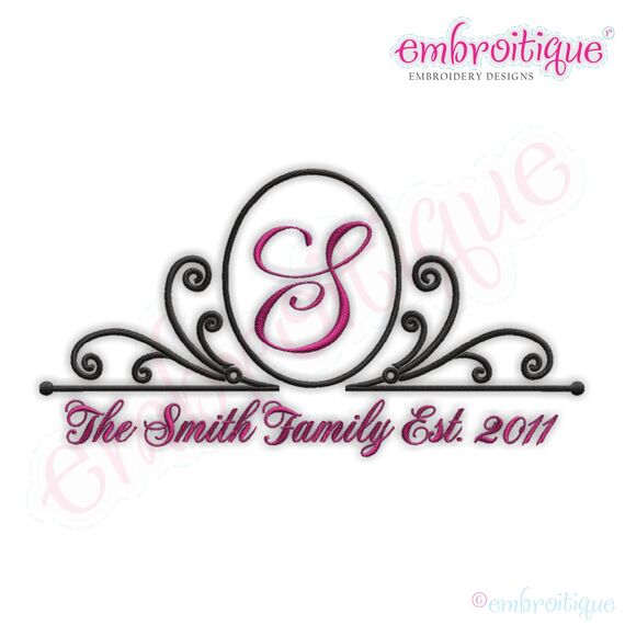 Vintage Oval Monogram Font Frame