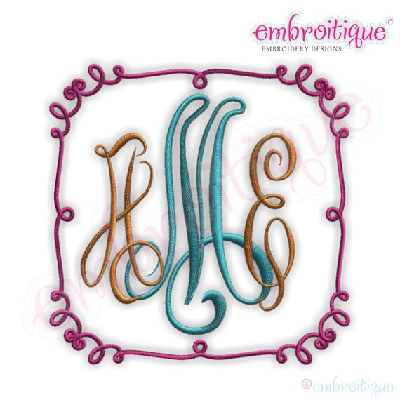 Whimsical Curly Doodle Font Frame