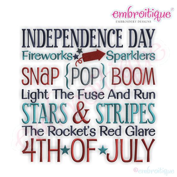 4th of July Independence Day Word Block