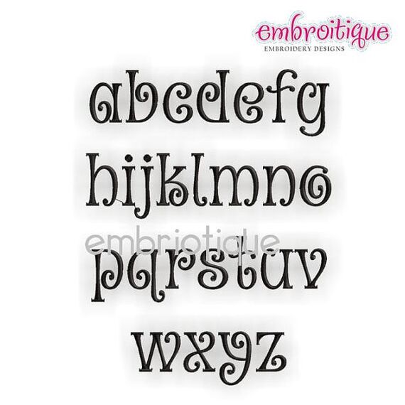 Beanie Curly Whimsical Monogram Font 1", 2", 3", 4"