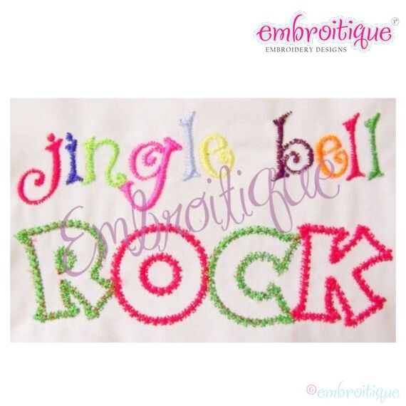 Jingle Bell ROCK Applique - Satin and Raw Edge, 2 image