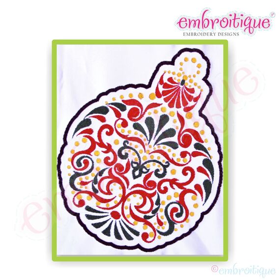 Christmas Ornate Ornament Embroidery Design, 2 image