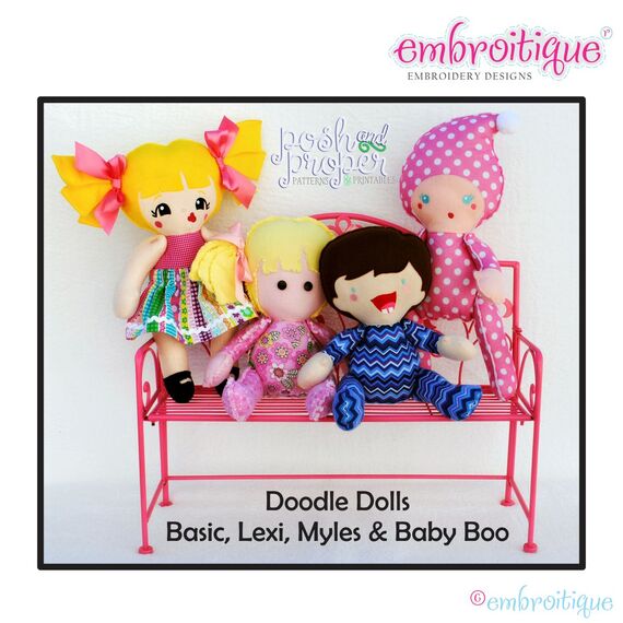 Posh and Proper - Doodley Dolls Basic Doll PDF Sewing Pattern, 2 image