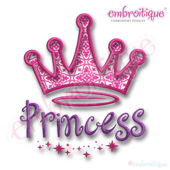 Princess Crown Applique Design