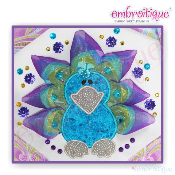 Ribbon Turkey Applique, 2 image