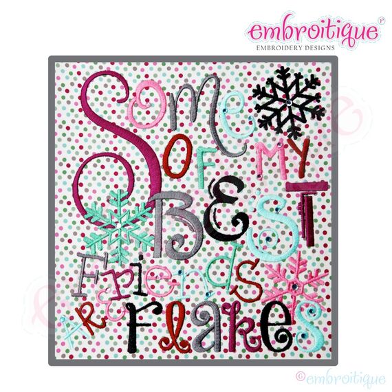 Some of My Best Friends are Flakes Embroidery Design - Large, 2 image