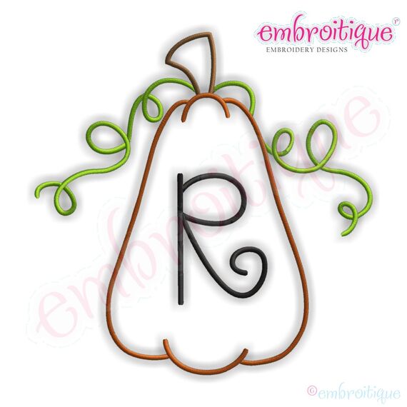 Tall Pumpkin with Curly Vines Monogram Font Set, 3 image