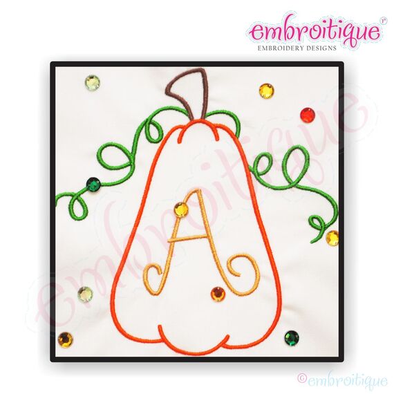 Tall Pumpkin with Curly Vines Monogram Font Set, 2 image