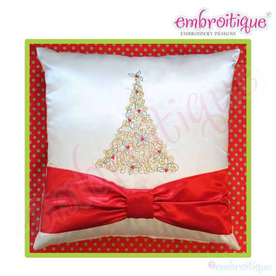 Twirly Tannenbaum Christmas Tree Embroidery Design, 2 image