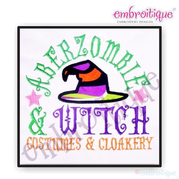 Aberzombie and Witch Costumes and Cloakery Halloween Design Applique