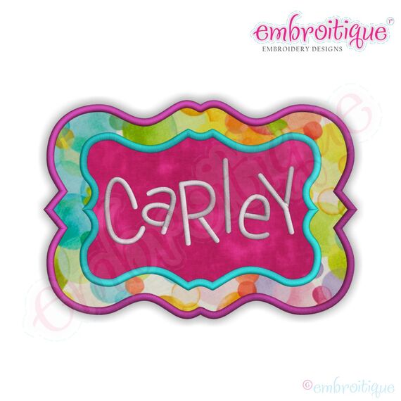 Carley Applique Font Frame