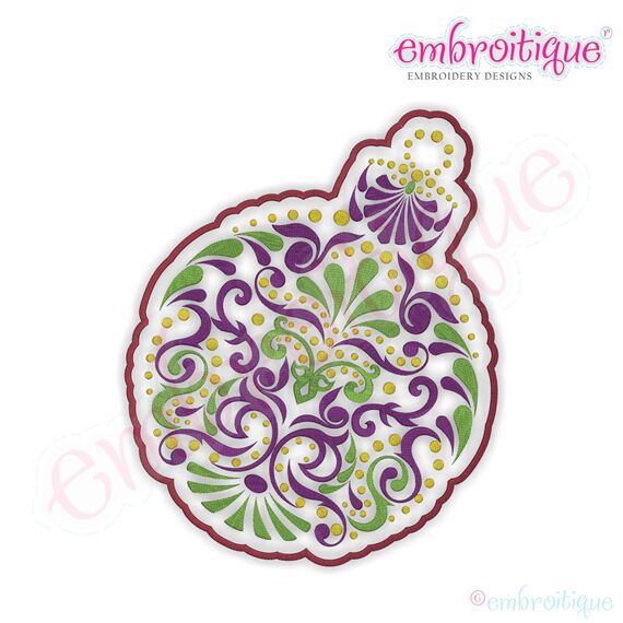 Christmas Ornate Ornament Embroidery Design