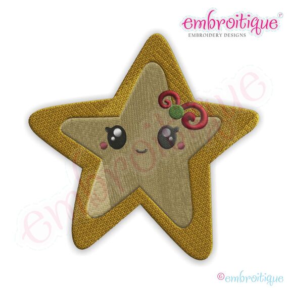 Christmas Star Filled Embroidery Design
