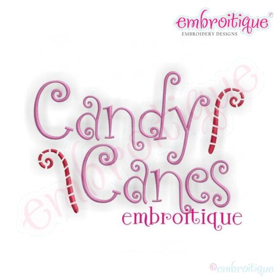 Curly Candy Canes Embroidery Design