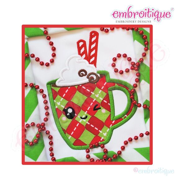 Cutie Peppermint Mocha Mug Applique - Small