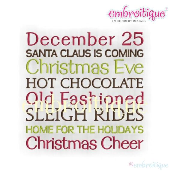 December 25 Christmas Word Block