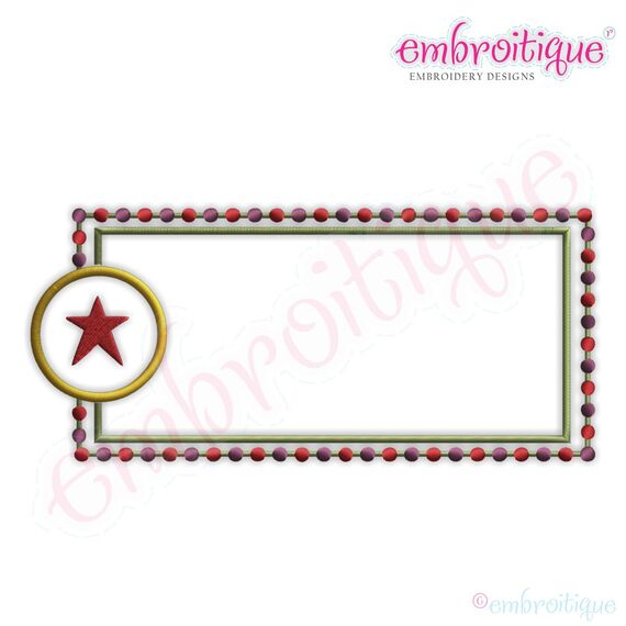 Dotted Rectangle with Star Font Frame