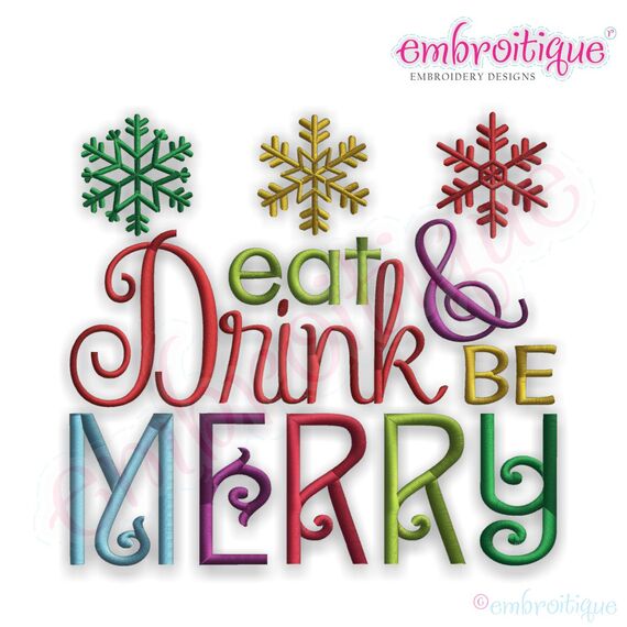 Eat, Drink and Be Merry 2 Embroidery Design