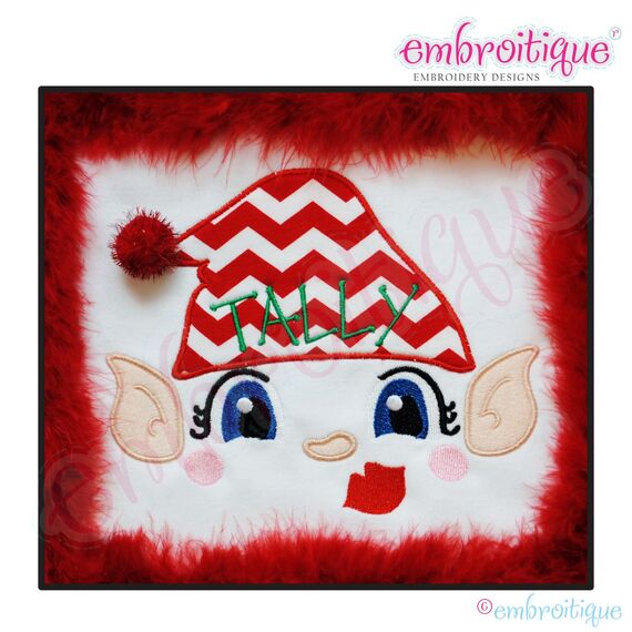 Elf Face 3 Applique - Small