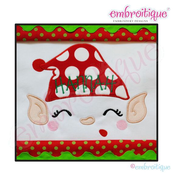 Elf Face 4 Applique - Small
