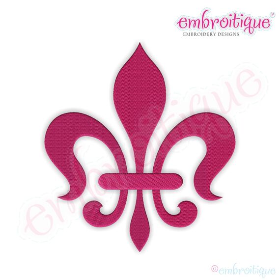 Fleur de Lis Chevron Pattern Fill Stitch Embroidery Design