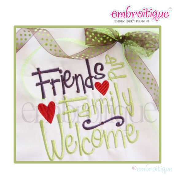 Friends and Family Welcome Word Block Home Decor