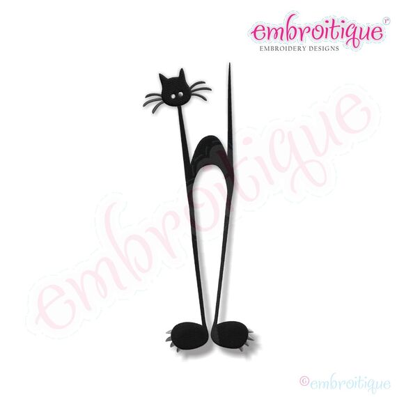 Halloween Tall Cat Embroidery Design